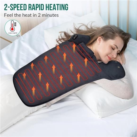 Large Heat Pad, Electric Portable Heated Pad with 5 Massage Modes, Auto Shut-Off - Picture 3 of 6
